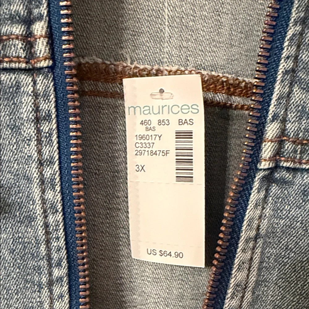 Maurices Blue Denim Jacket with Brown Accents - Picture 2 of 2